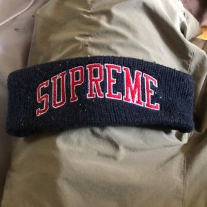 Supreme Sequin Headband Navy/Red